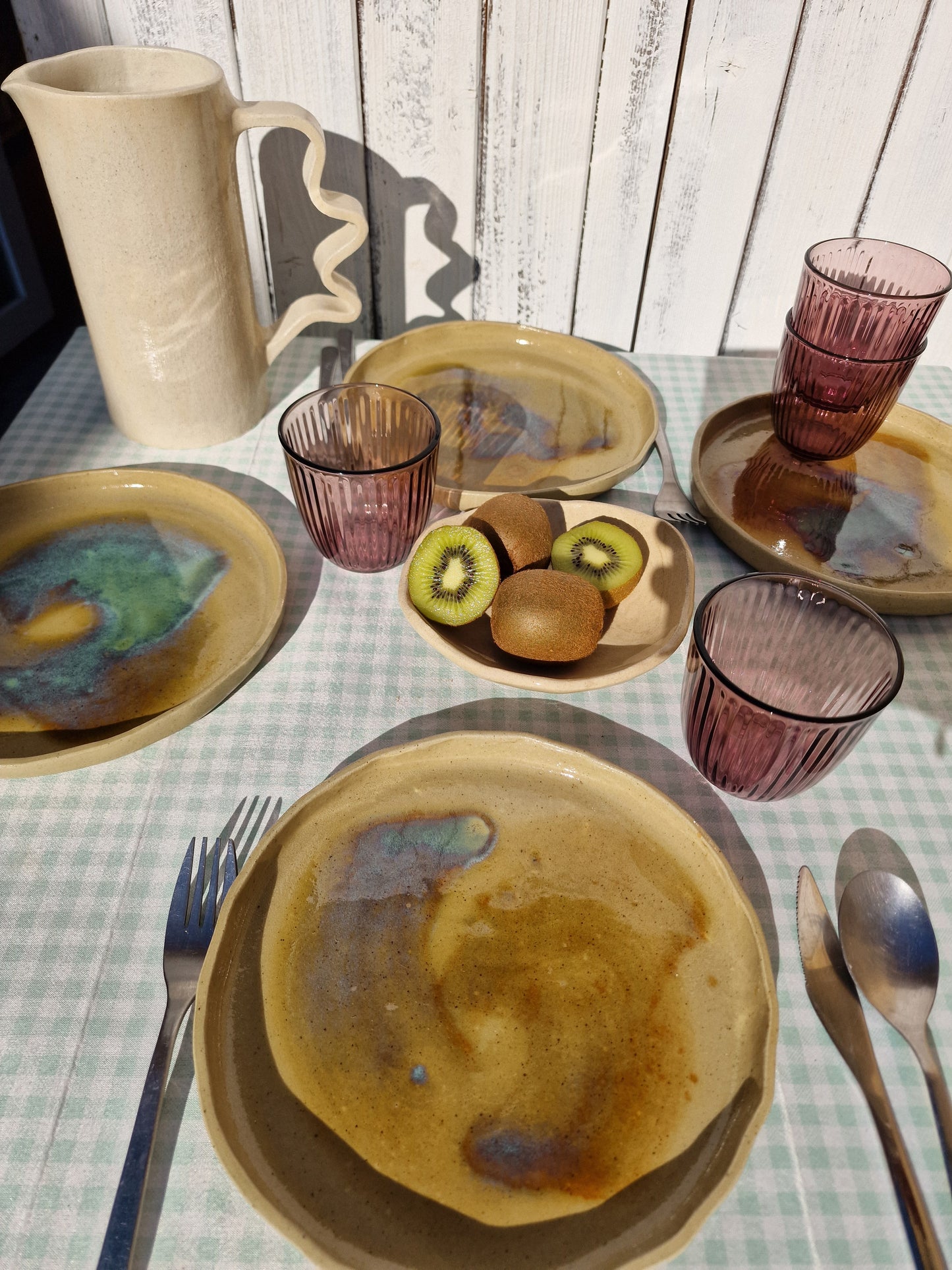 Opaline - set of 4 flat plates