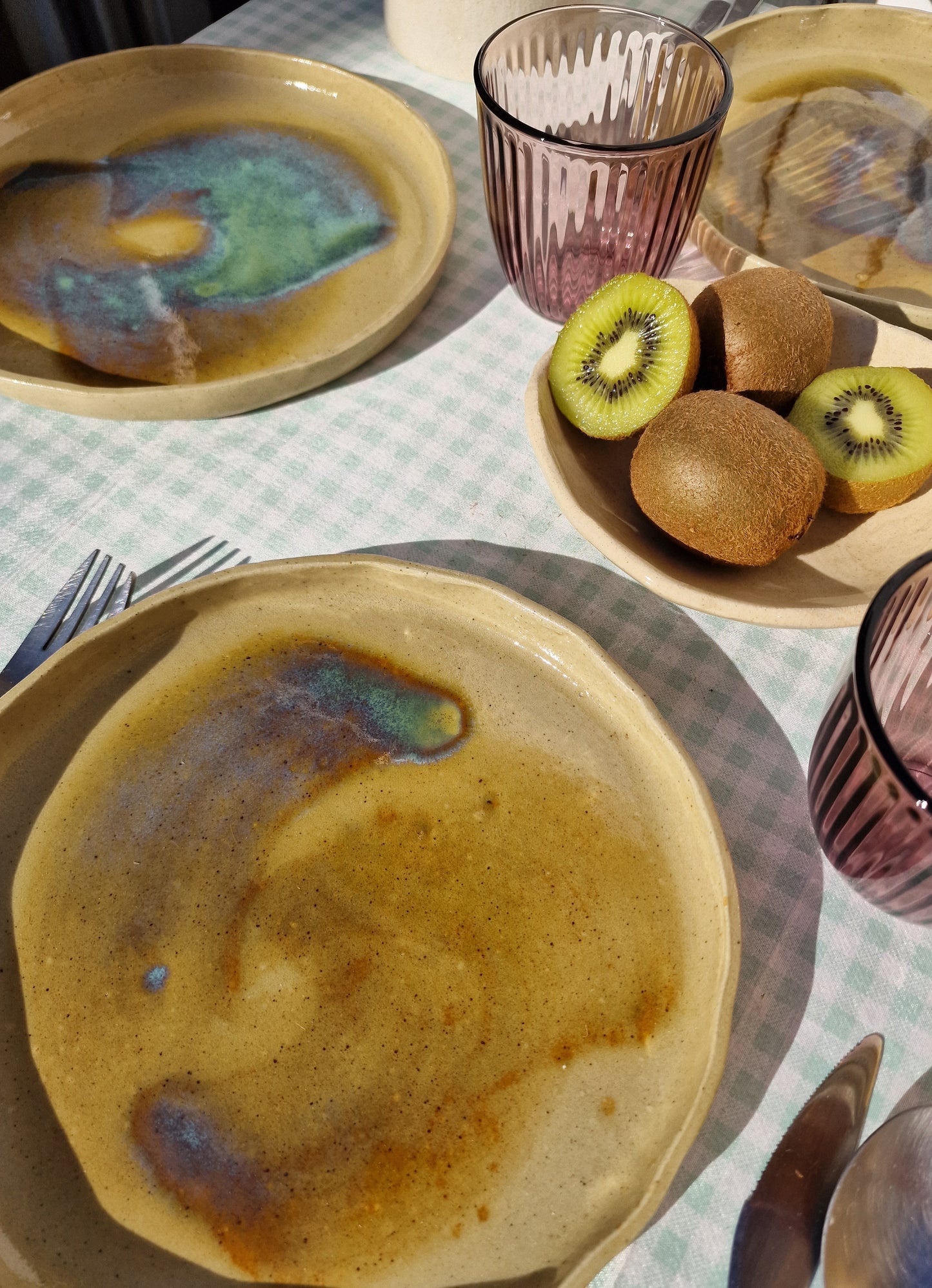 Opaline - set of 4 flat plates