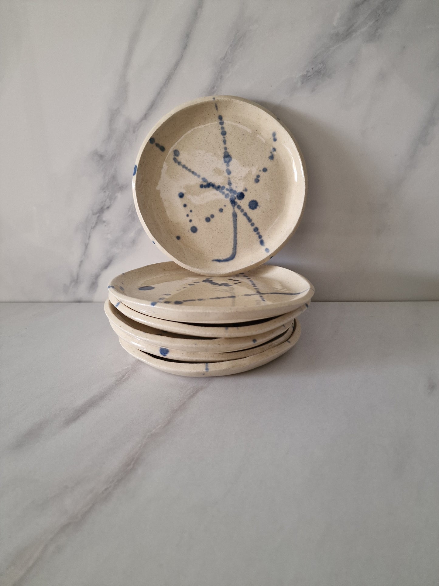 Blue Projected - set of 6 small flat plates