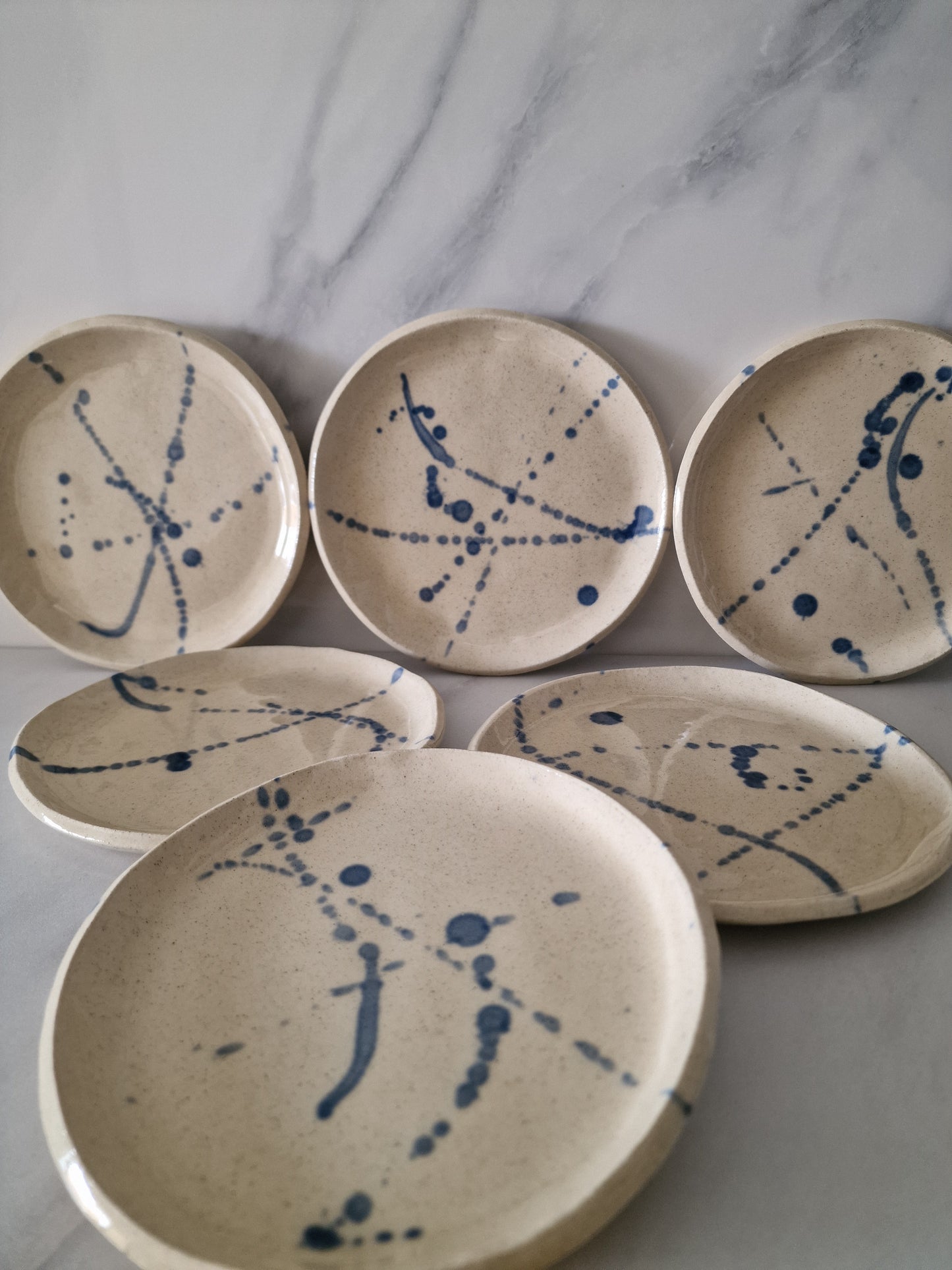 Blue Projected - set of 6 small flat plates