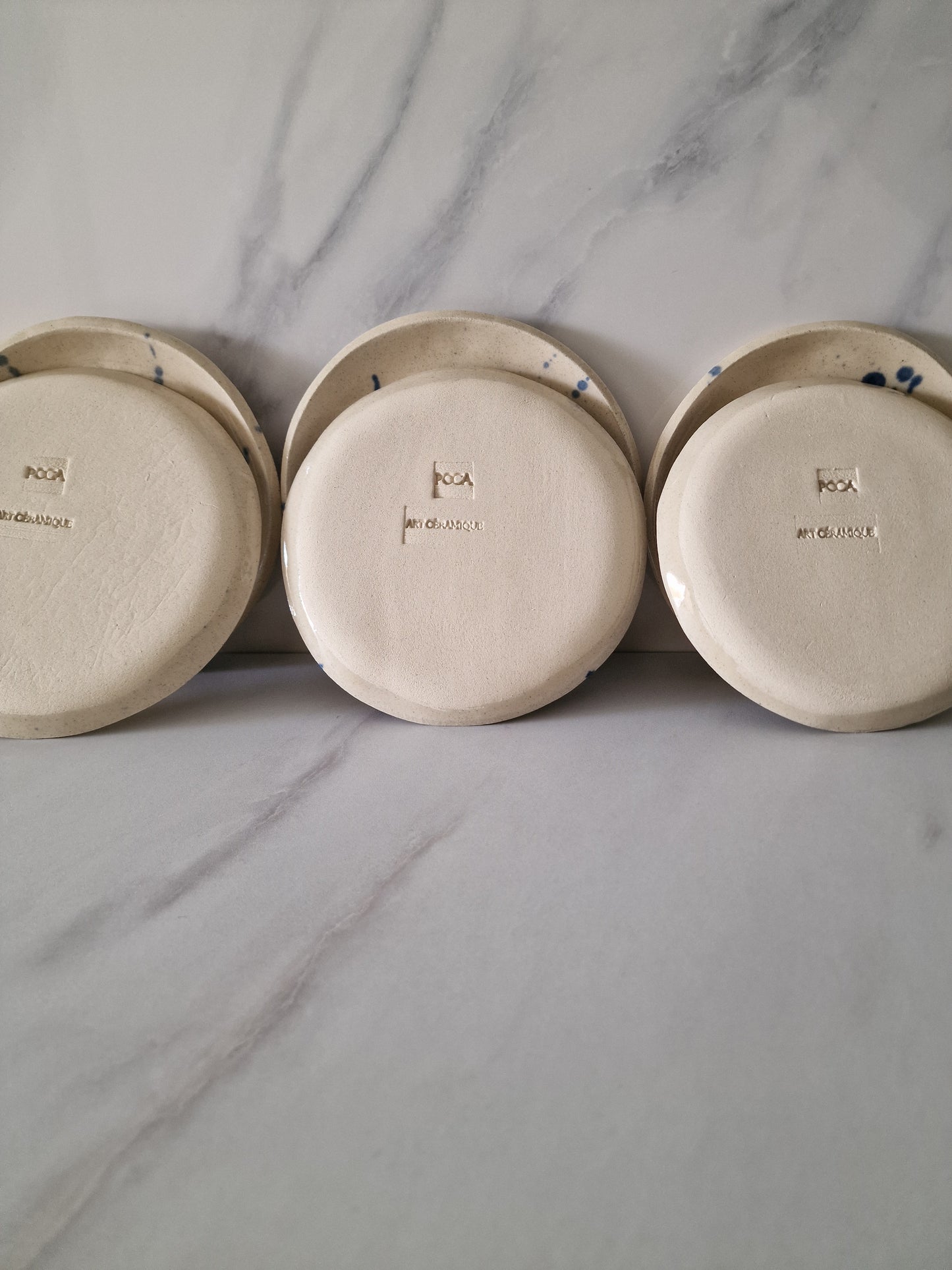 Blue Projected - set of 6 small flat plates