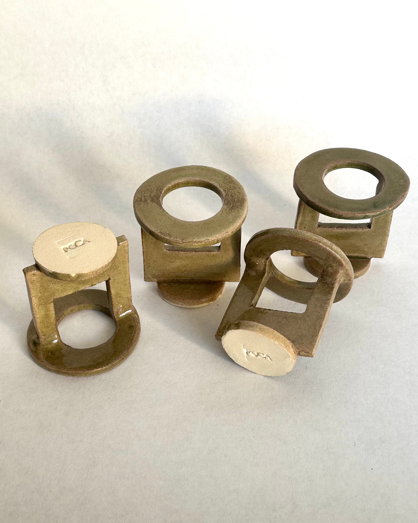 Balance - set of 4 raw khaki egg cups