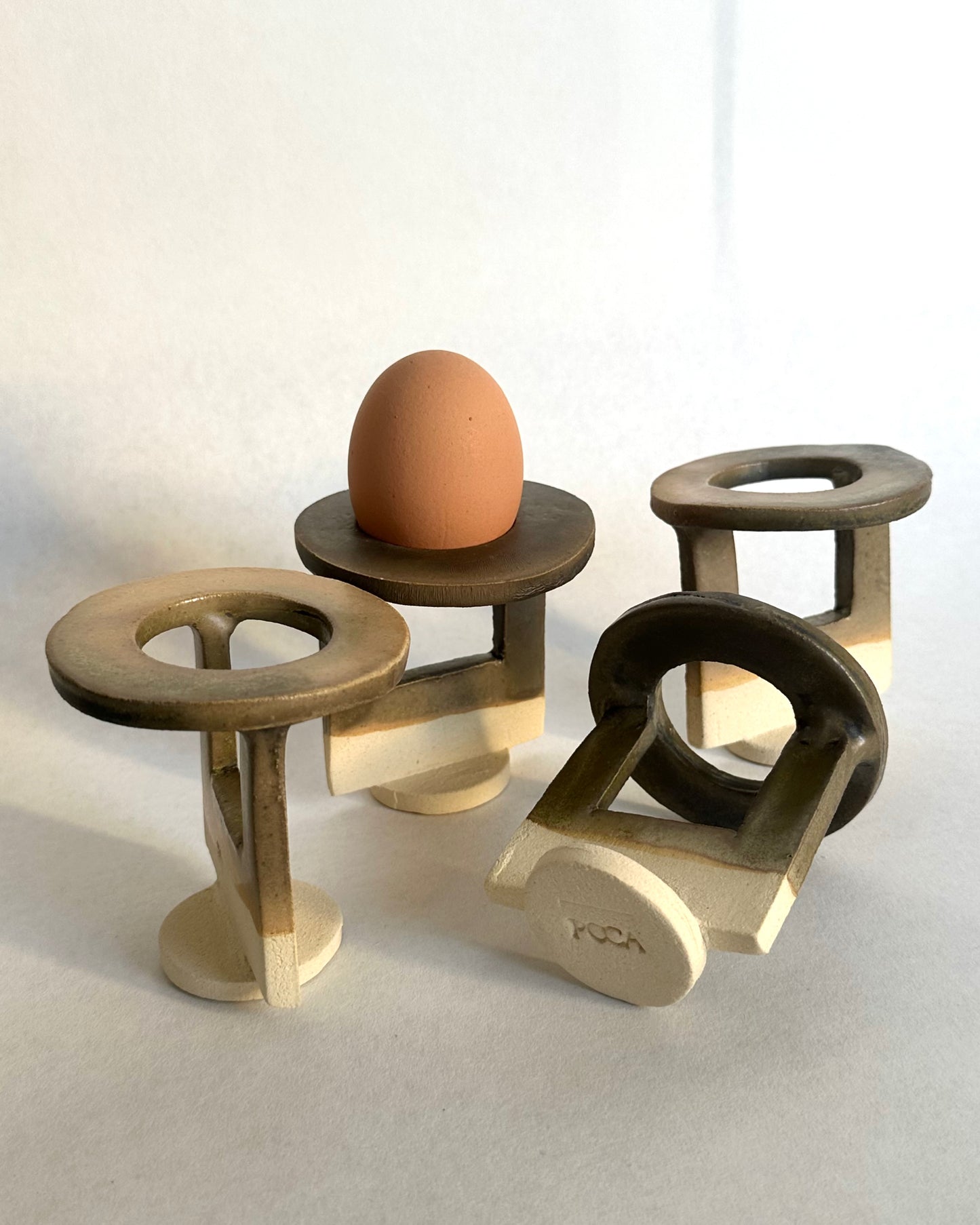 Balance - set of 4 half khaki egg cups